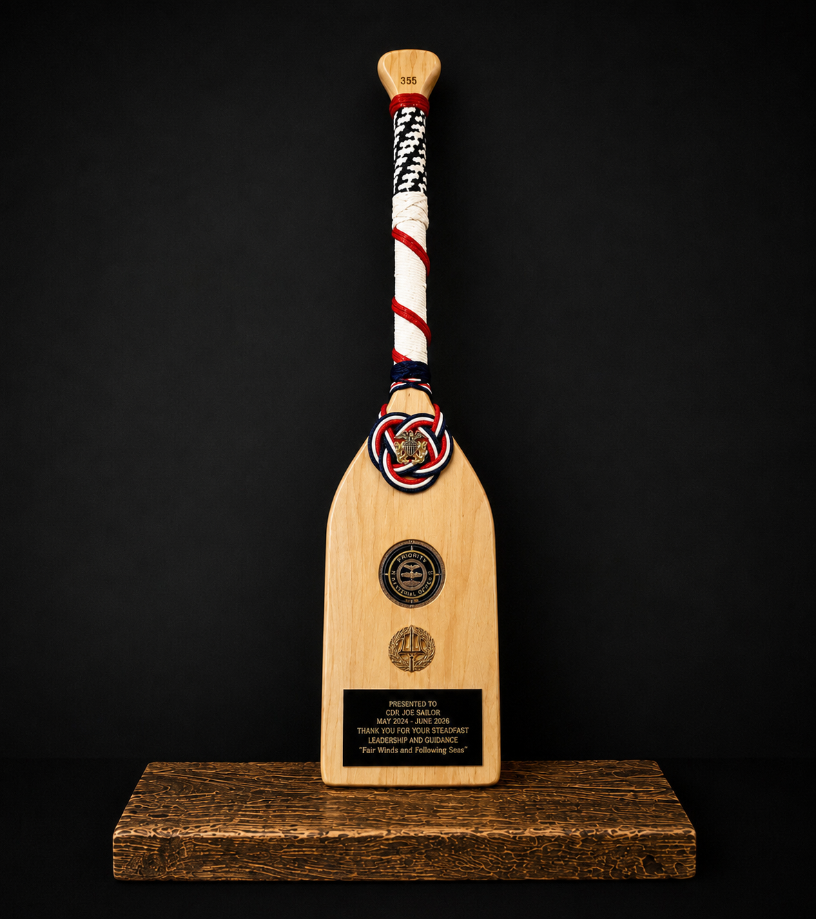 Patriotic Custom Engraved Military Wood Paddle