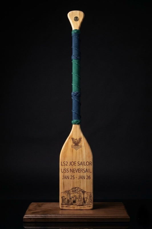 City Skyline Custom Engraved Military Wood Paddle