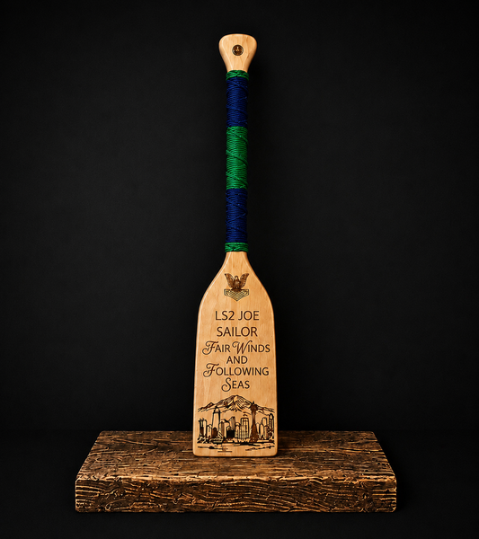 Seattle Skyline Custom Engraved Military Wood Paddle
